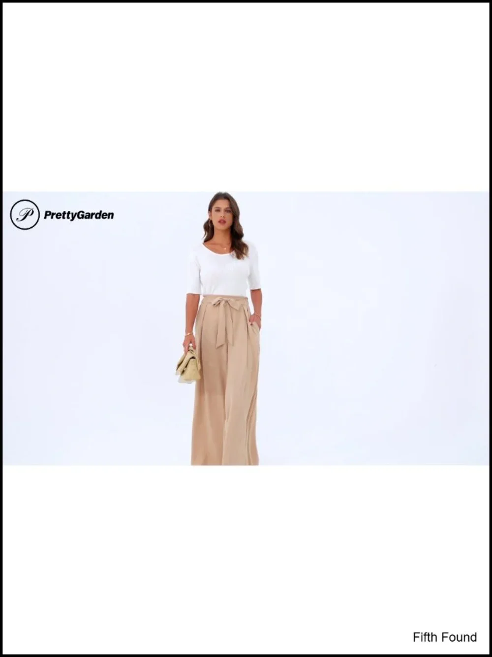 High Waisted Wide Leg Work Pants Palazzo Trousers with Pockets
